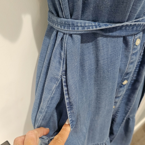 LOFT Blue Ruffled Mini Dress - Picture 2 of 4